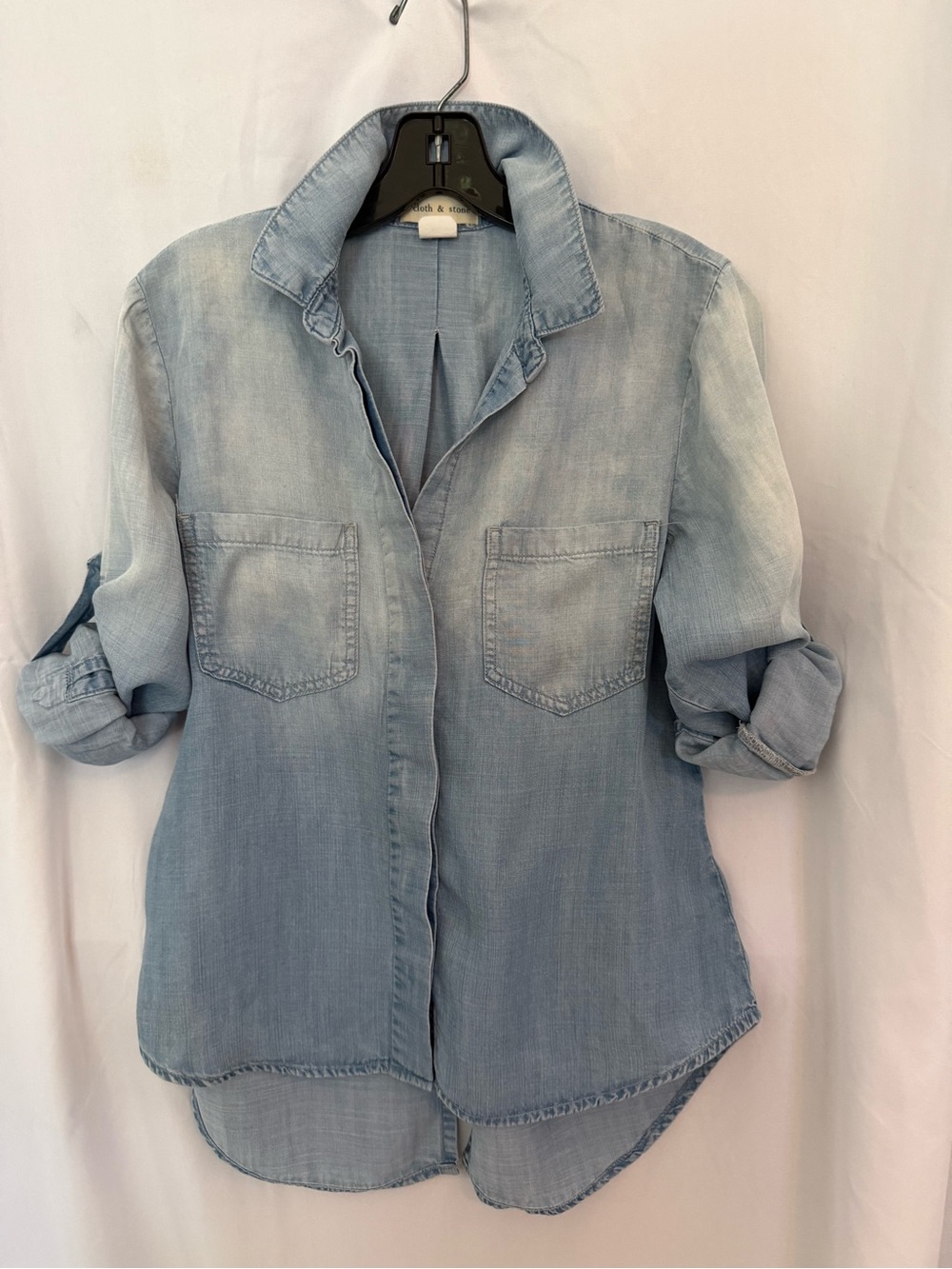 cloth & stone Light Washed Blue Denim Button-Down Shirt